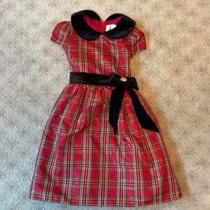 Rate editions holiday dress. Red plaid with gold detail. Girls size 6x. EUC.